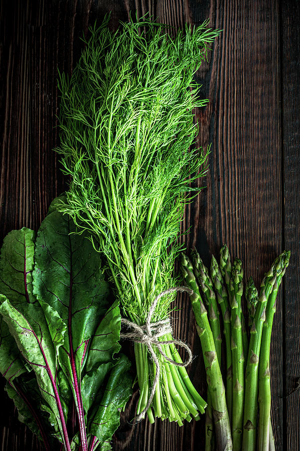 Herbs Dill Beetroot And Asparagus Photograph by Karolina Nicpon
