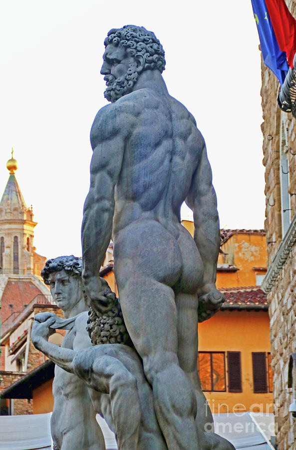 Hercules and Cacus and David Piazza della Signoria Florence 9625 Photograph by Jack Schultz