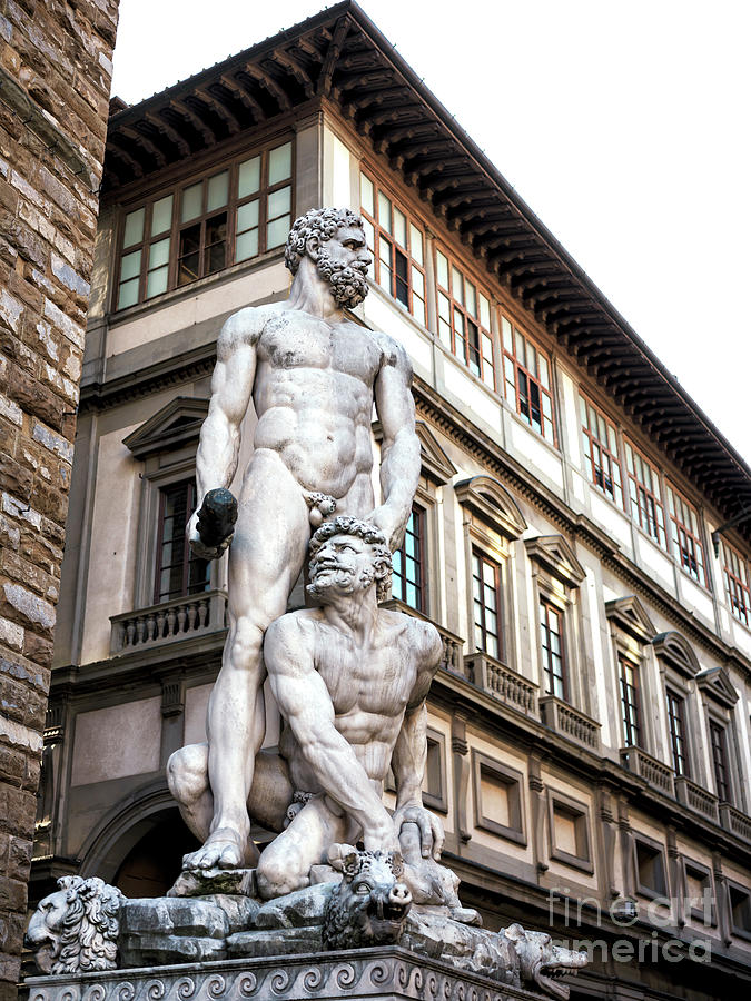 Hercules and Cacus at the Palazzo Vecchio in Florence Photograph by John Rizzuto