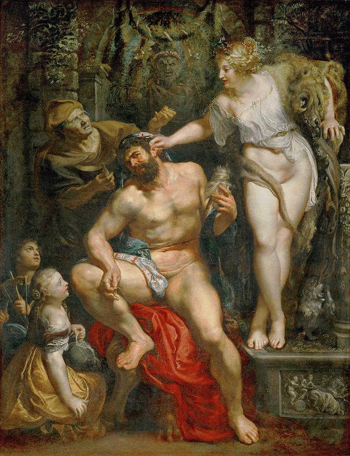 Hercules and Omphale, 1602-1605. Canvas, 278 x 215 cm INV. 854. PETER PAUL RUBENS . Painting by Peter Paul Rubens -1577-1640-