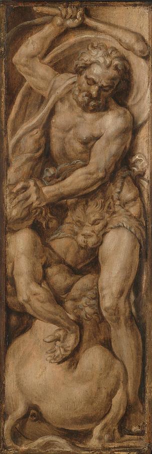 Hercules Destroying the Centaur Nessus. Painting by Maarten Van Heemskerck