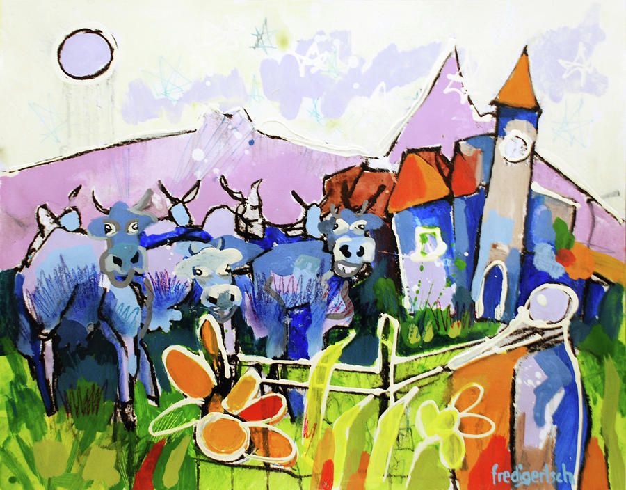 Herd Home Painting by Fredi Gertsch