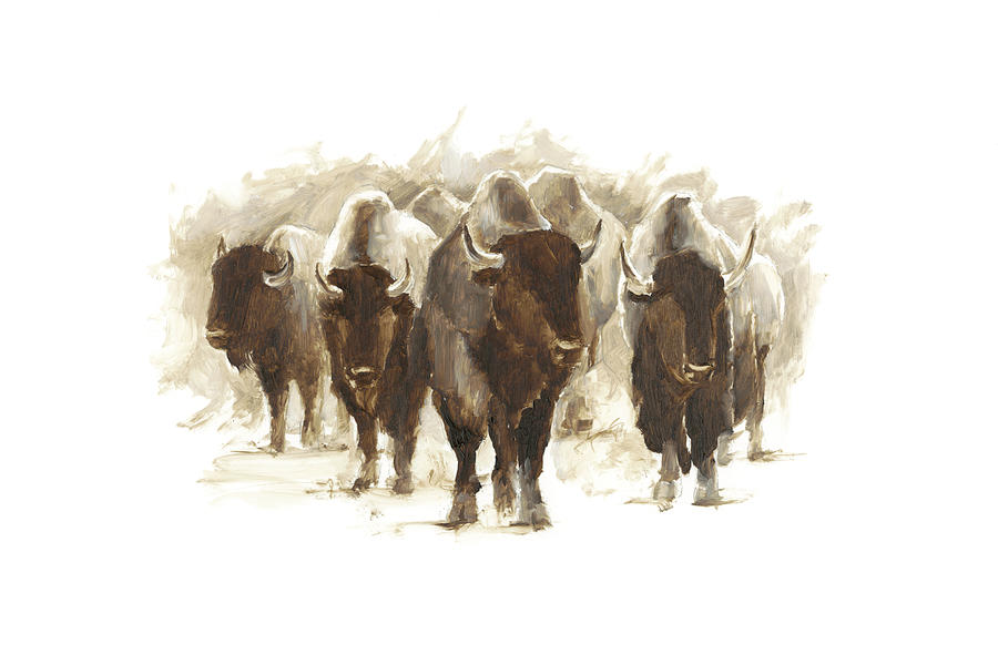 Herd Of Bison II Painting by Ethan Harper - Fine Art America