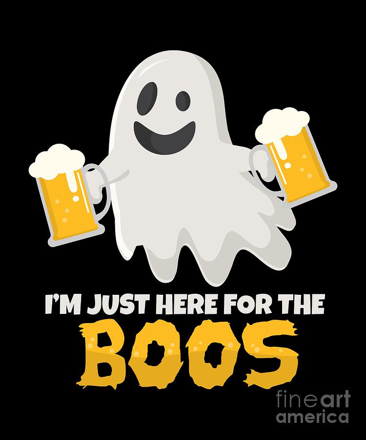Details about   Novelty Halloween Tote Bag I'm Here For The Booz Joke Adult Ghost 