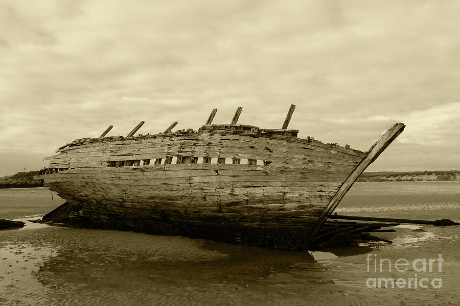 Here Lies Bad Eddies Boat Derrybeg Donegal Tint Photograph by Eddie Barron
