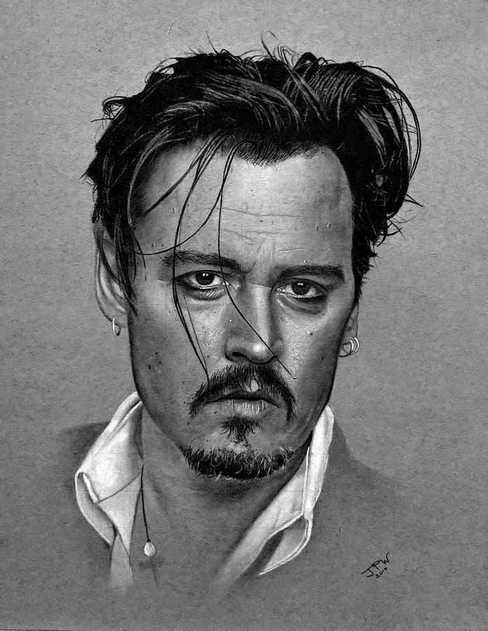 Johnny Depp Drawing - Heres Johnny by JPW Artist