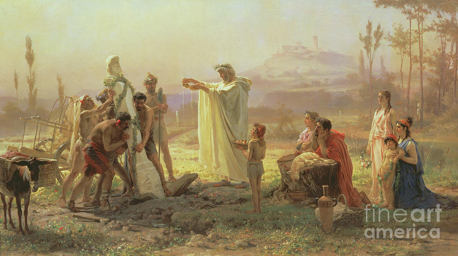 God Painting - Hermes Consecration, 1874 by Fedor Andreevich Bronnikov