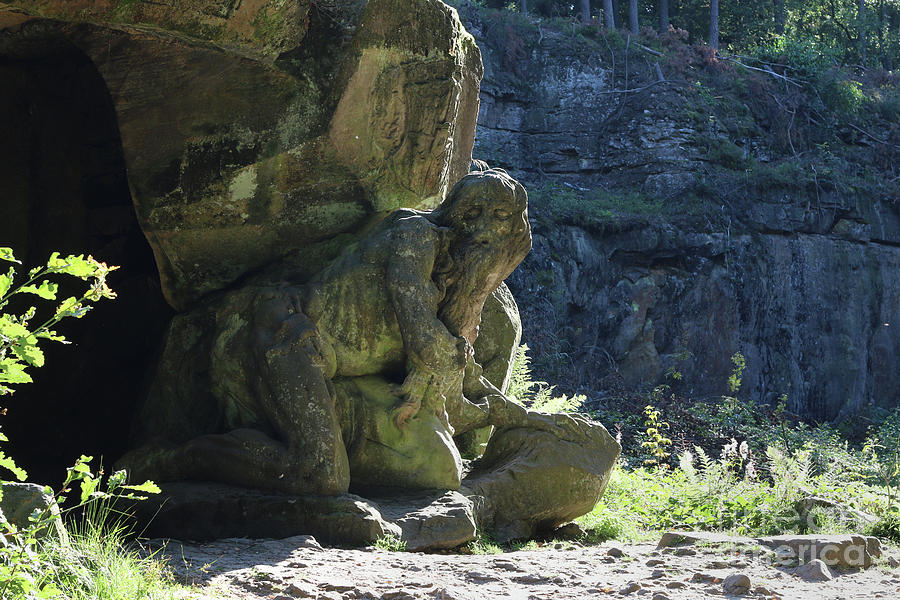 Hermit in front of the cave - Baroque statue Photograph by Michal Boubin