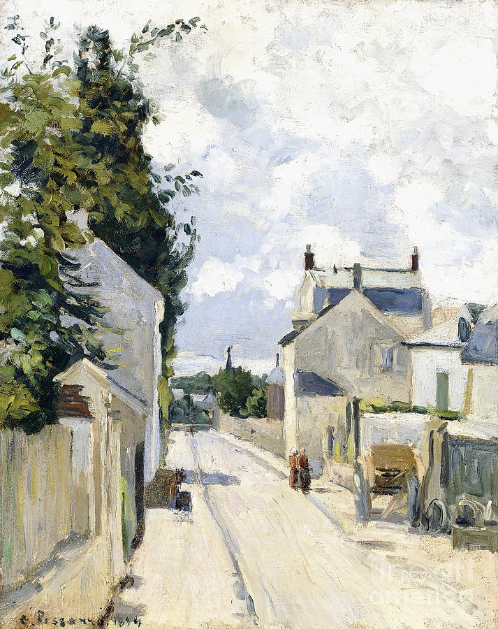 Hermitage Street, Pontoise, 1874 Painting by Camille Pissarro