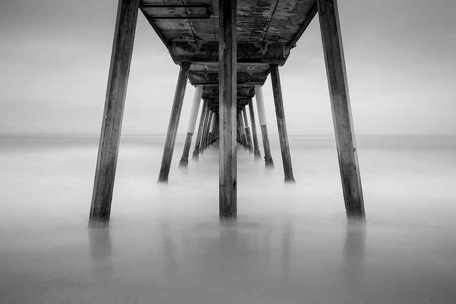 Black And White Photograph - Hermosa Pier 2 by Moises Levy