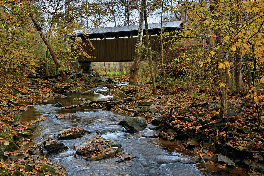 Herns Mill Covered Bridge Photograph by Ben Prepelka