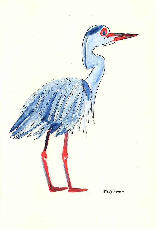 Heron Painting - Heron by Ed Tajchman Heron Painting - Heron by Ed Tajchman