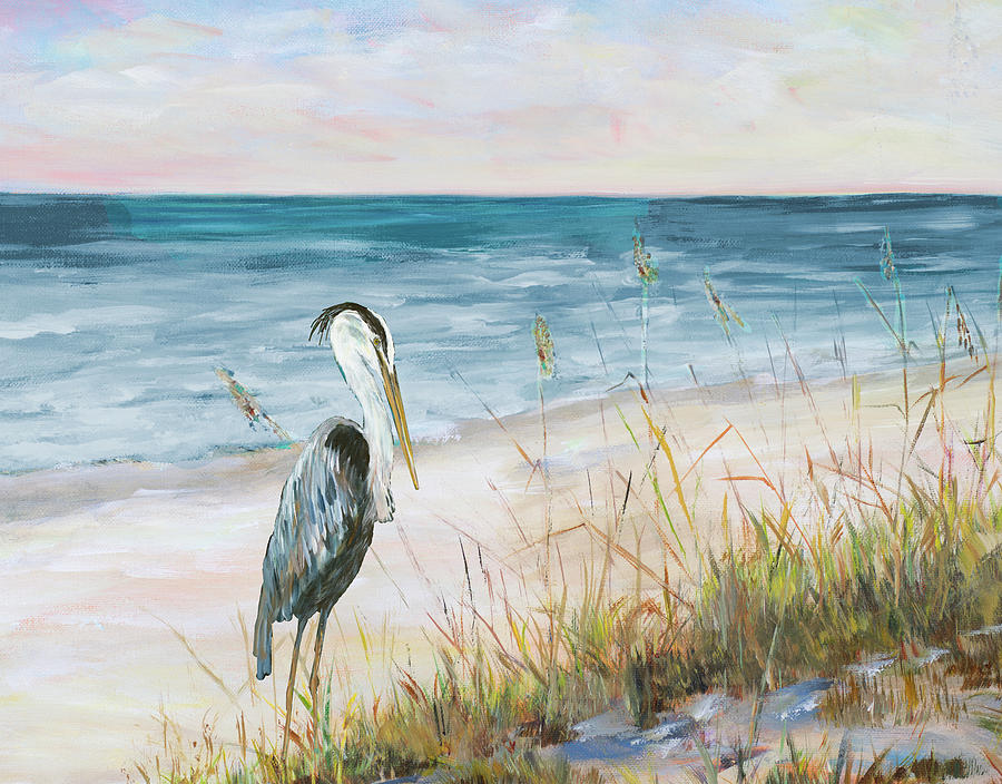 Heron Ocean View Painting by South Social D Heron Ocean View Painting by South Social D