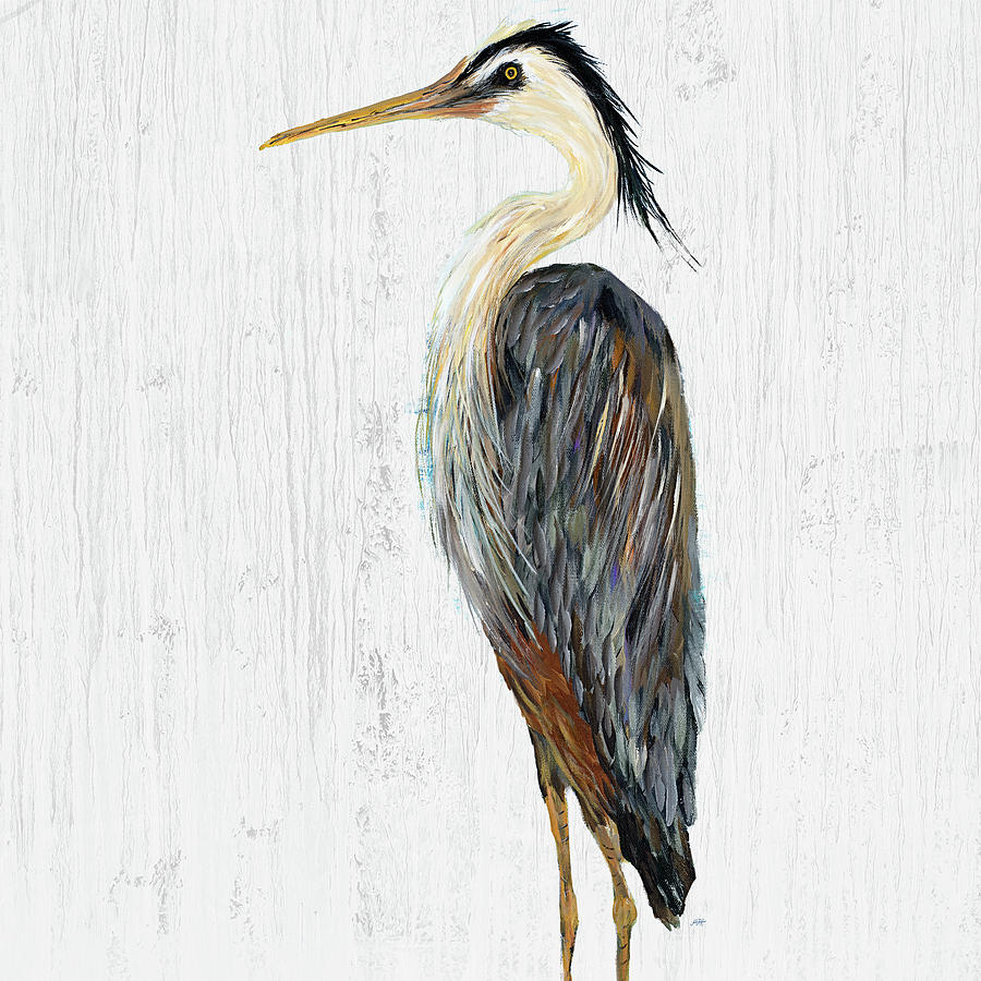 Heron Painting - Heron On Whitewash I by Julie Derice