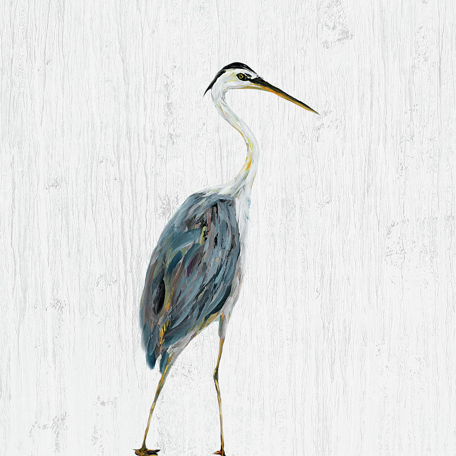 Heron Painting - Heron On Whitewash II by Julie Derice