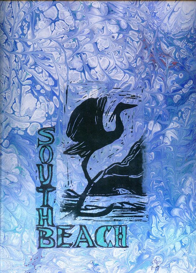 Heron the South Beach Painting by Lyn Hayes
