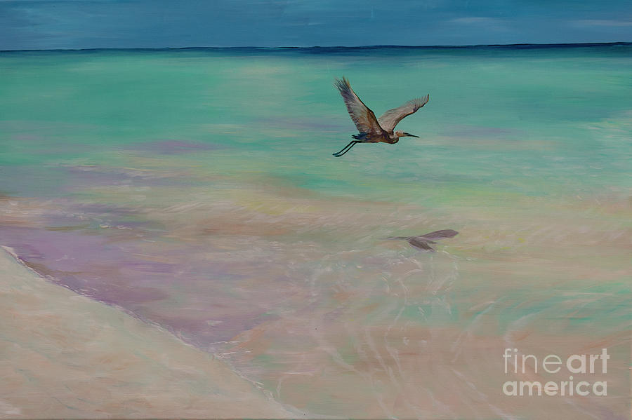 Heron Painting - Heron by Vanda Hughes