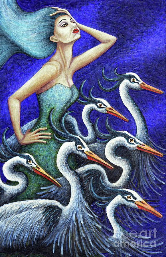 Herons Run Painting by Amy E Fraser
