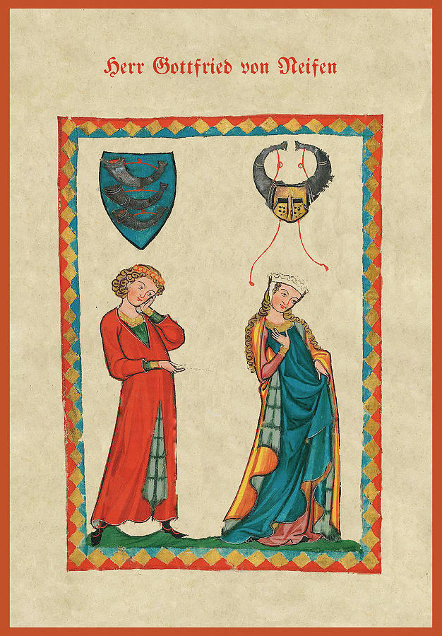 Herr Gottfried Von Neifen Painting By Codex Manesse Fine Art America