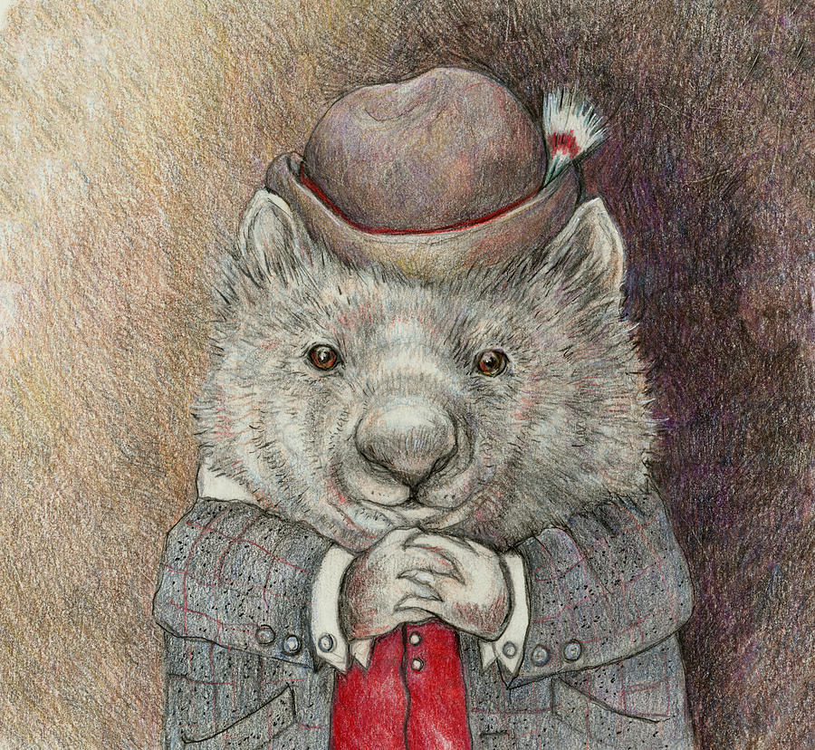 Herr Wilhelm Wombat Drawing by Peggy Wilson