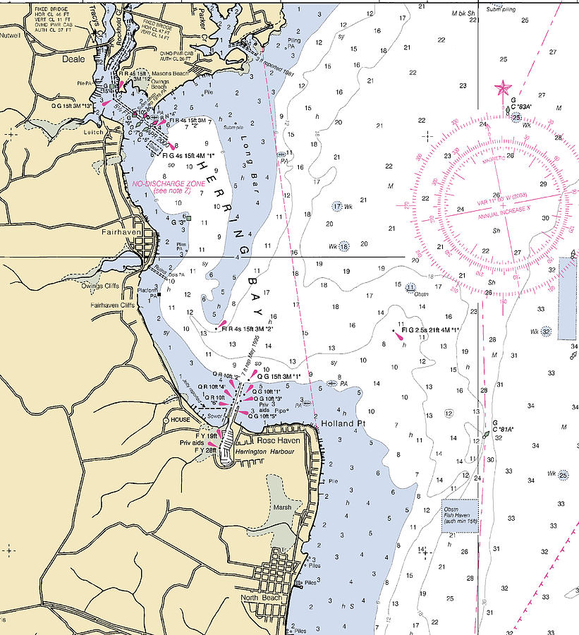 Herring Bay -maryland Nautical Chart _v2 Mixed Media by Bret Johnstad ...