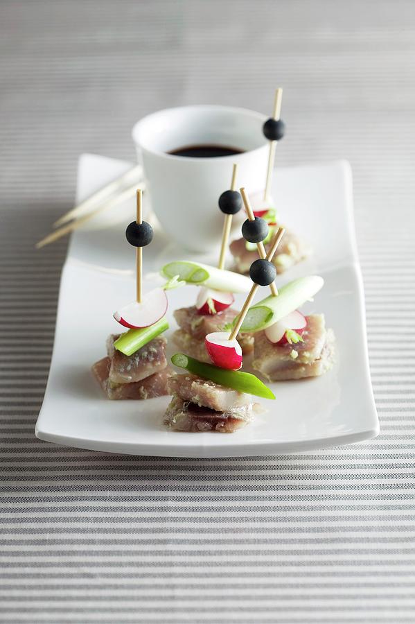 Herring Canapes With A Dip Photograph by Sven Benjamins - Pixels