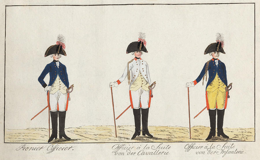 Hessian Officers uniforms Painting by J.H. Carl