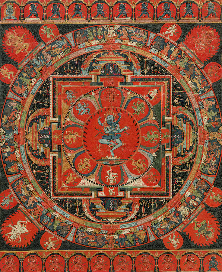 Hevajra Mandala Painting by Unknown Tibetan Artist - Fine Art America