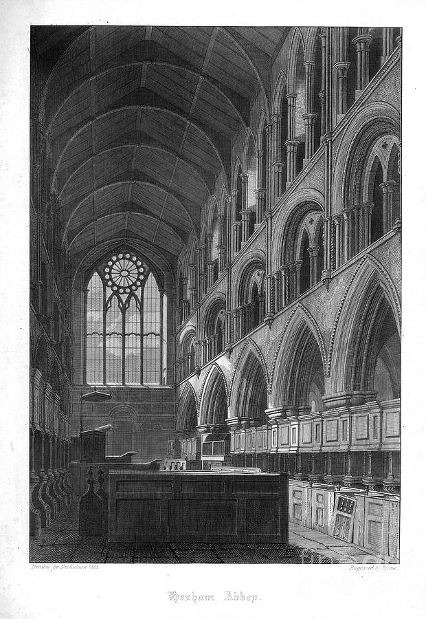 Hexham Abbey Drawing by Print Collector