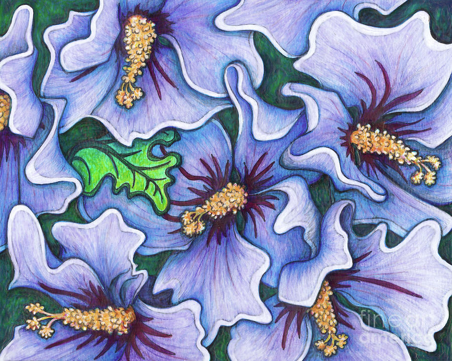 Hibiscus Blue Satin Painting by Amy E Fraser