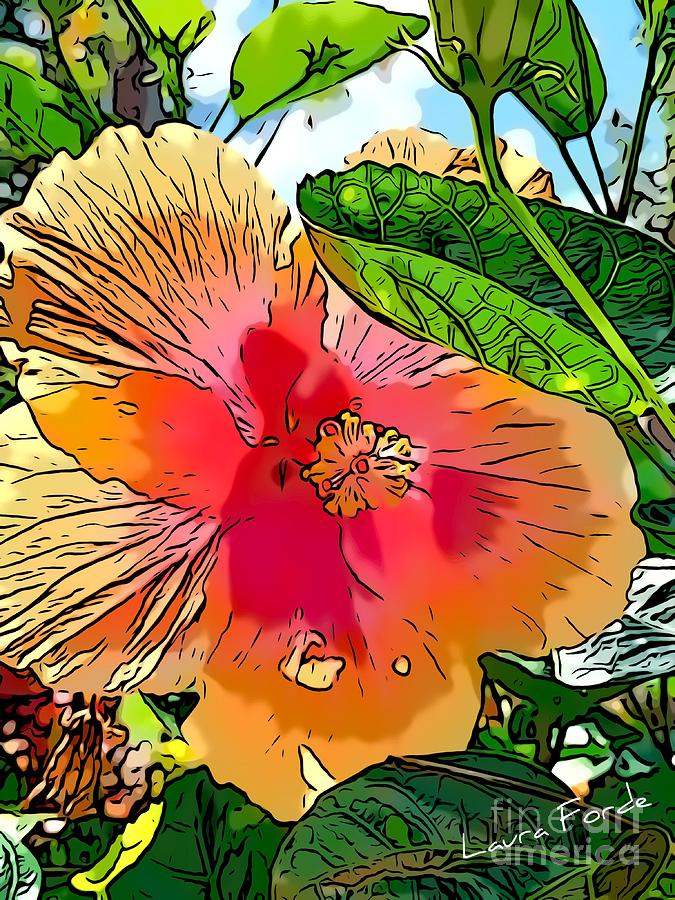 Hibiscus Flower Digital Art by Laura Forde