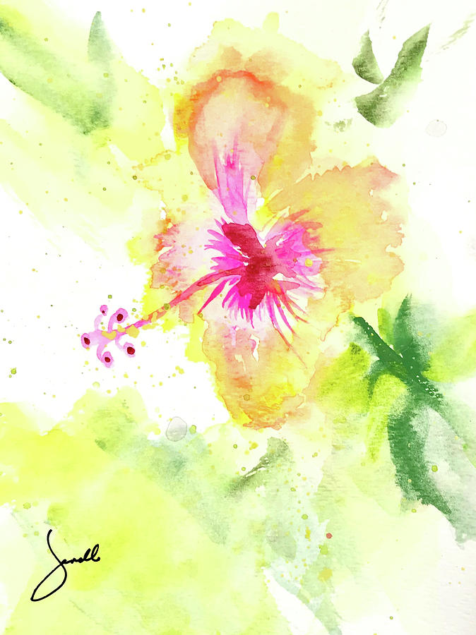 Flower Mixed Media - Hibiscus by Janelle Nichol