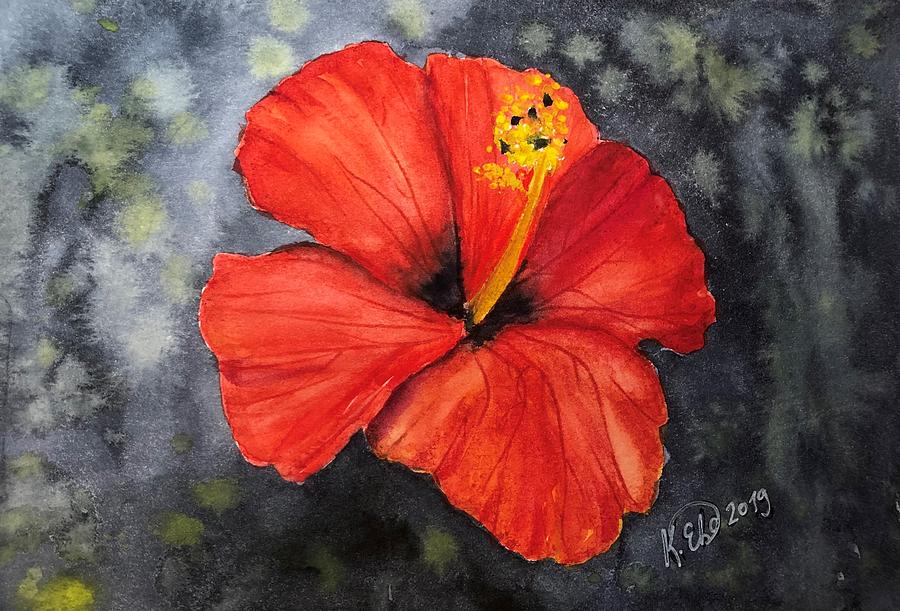 Flower Painting - Hibiscus  by Katrina Ebersole