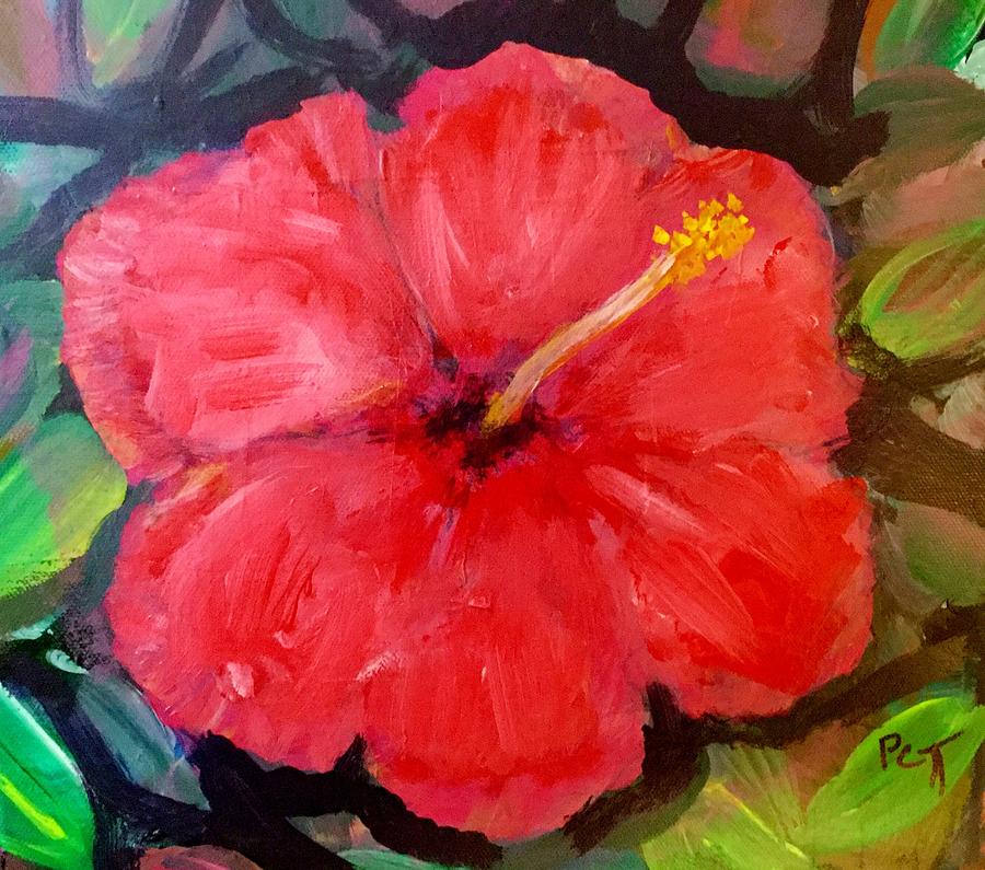 Hibiscus Painting - Hibiscus Red Flower by Patricia Clark Taylor