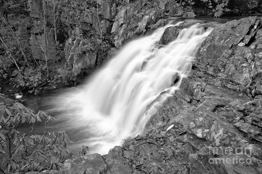 Hickory Run Hawk Falls Black And White Photograph by Adam Jewell