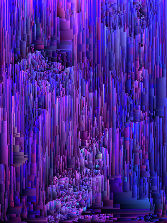 Hidden Cave - Abstract Pixel Art Digital Art by Jennifer Walsh