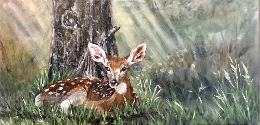 Hidden Deer Painting by Sheila Tysdal