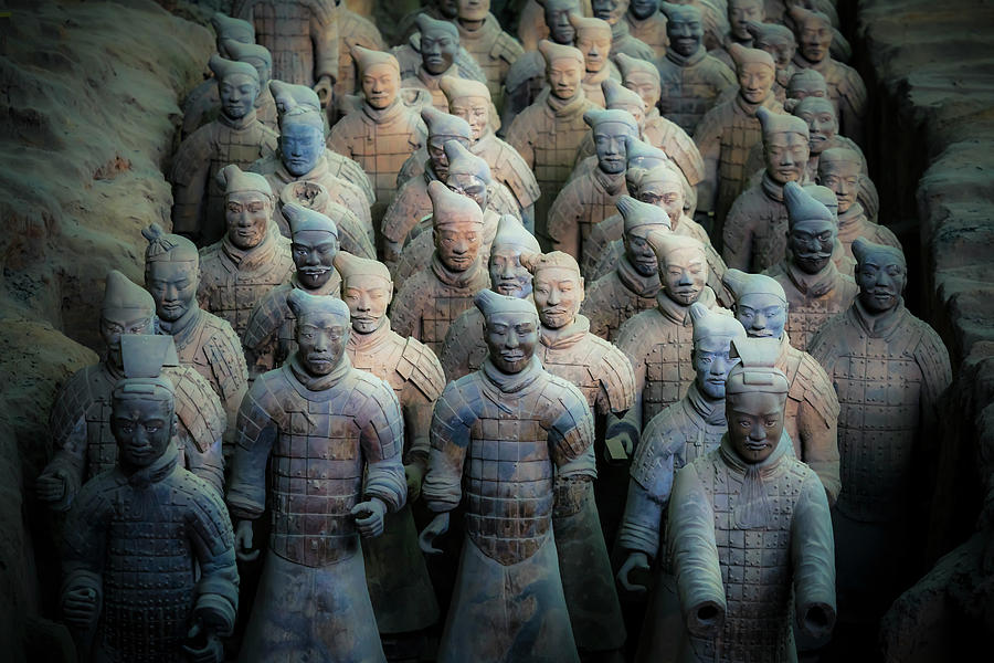 High Angle Front View Of Terracotta Army, Xi'an, China Digital Art by ...