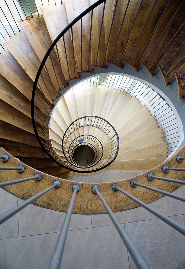 High Angle View Of A Spiral Staircase Photograph by Ludger Paffrath