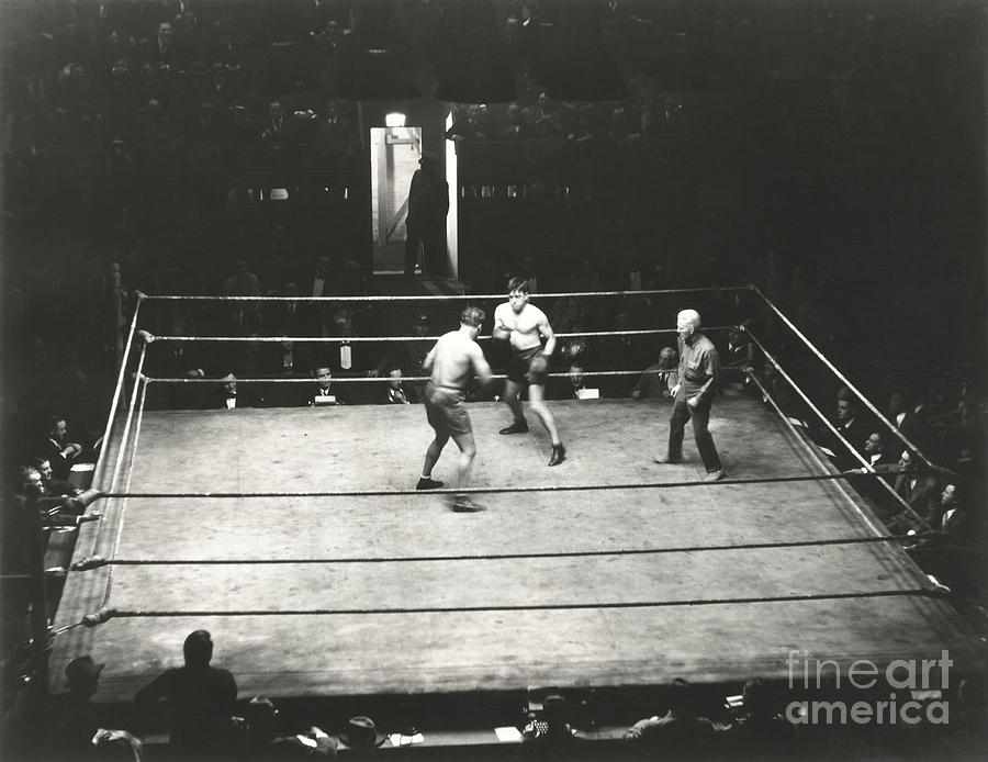 Ring Photograph - High Angle View Of Boxing Match by Everett Collection Ring Photograph - High Angle View Of Boxing Match by Everett Collection