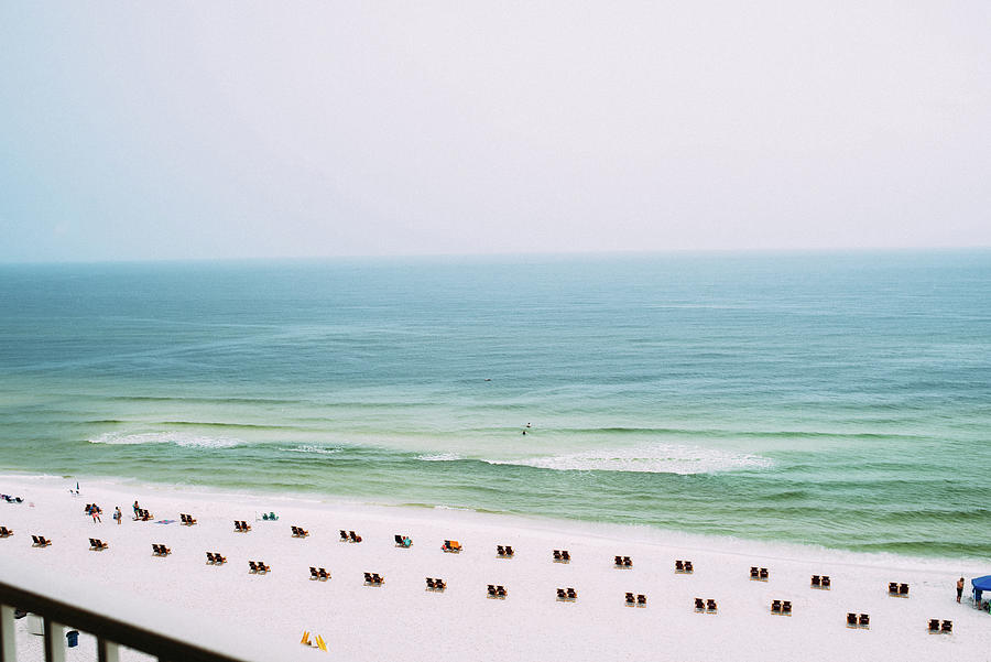 Nature Photograph - High Angle View Of Panama City Beach Against Clear Sky by Cavan Images