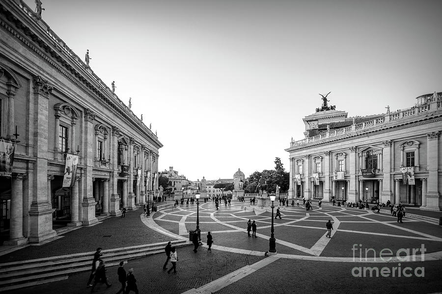 Michelangelo Photograph - High angle view of  Piazza del Campidoglio in Rome by Stefano Senise