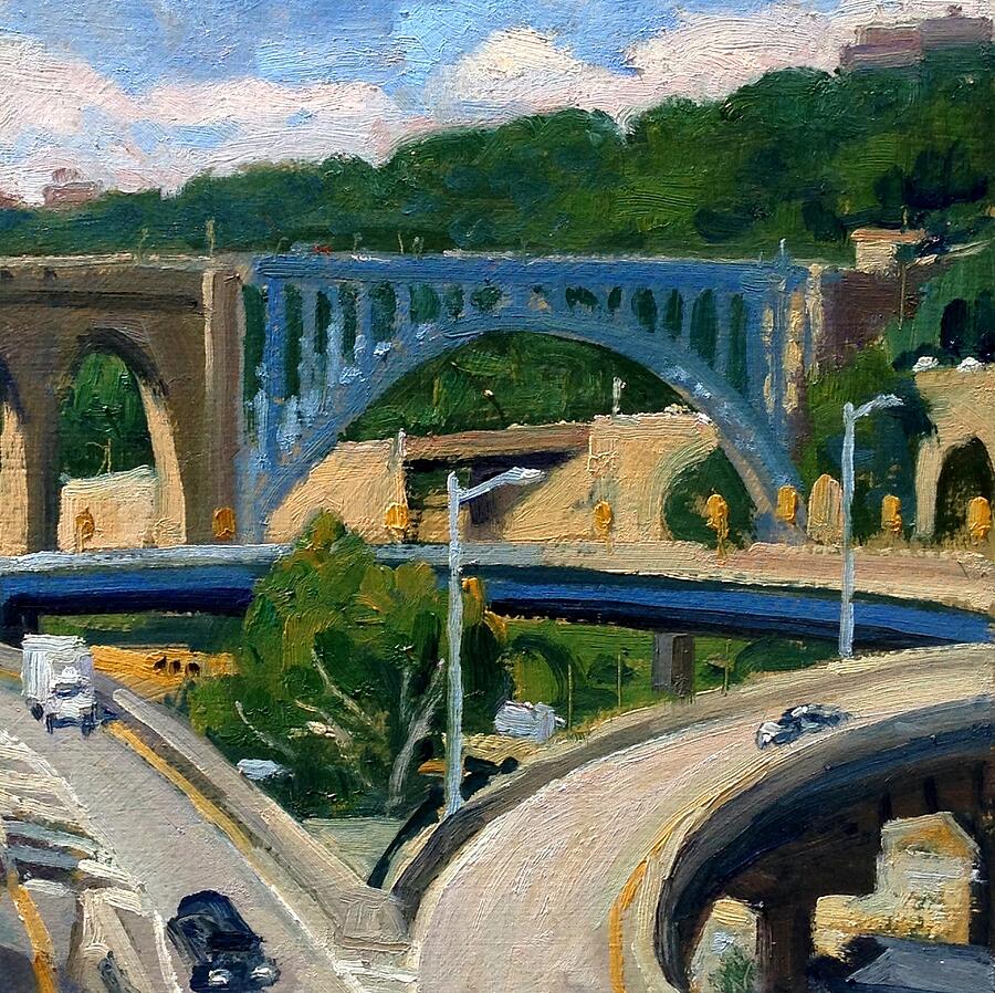 High Bridge NYC Summer Morning Painting by Thor Wickstrom