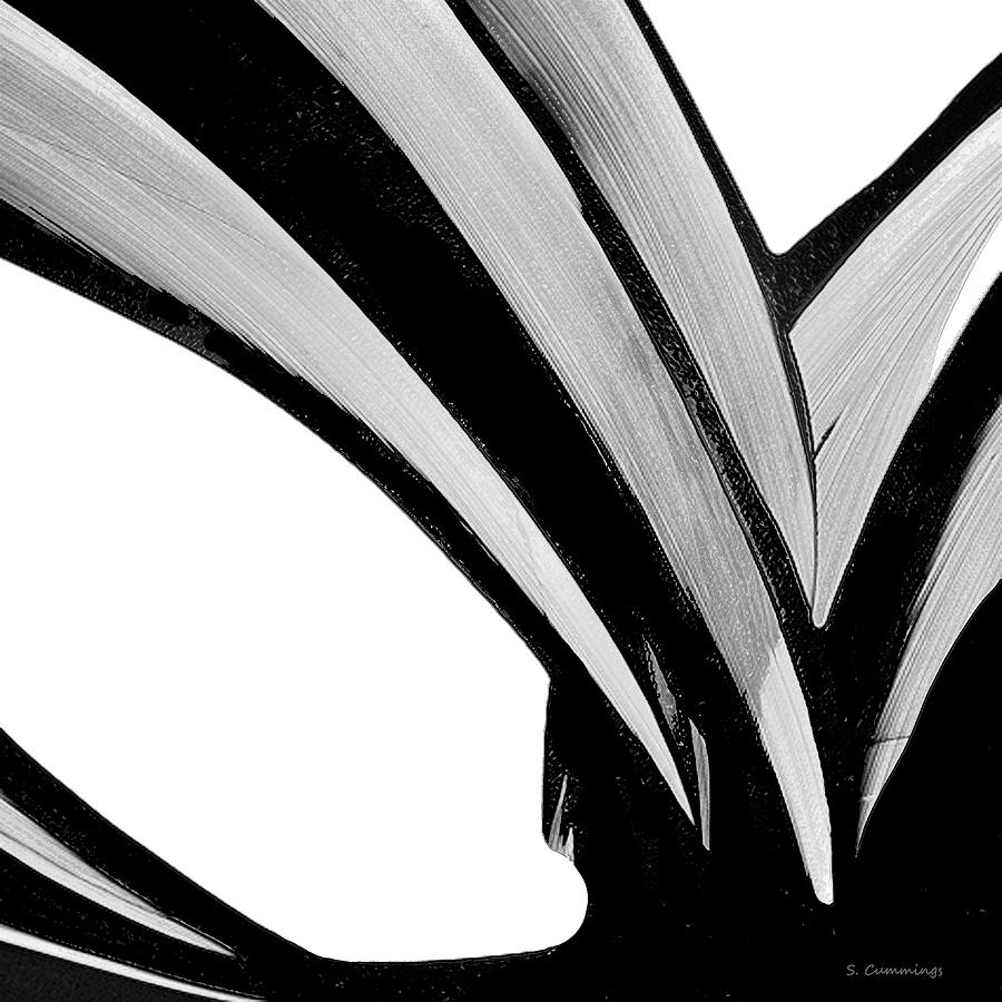 High Contrast Abstract Art - Black Beauty 67 - Sharon Cummings Painting by Sharon Cummings