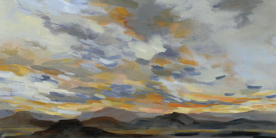 Sunset Painting - High Desert Sky I Navy by Silvia Vassileva