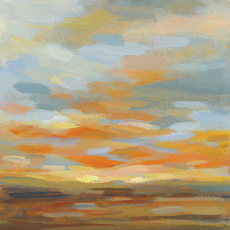 Landscape Painting - High Desert Sky II Blue by Silvia Vassileva
