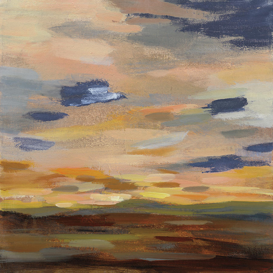 Sunset Painting - High Desert Sky IIi Navy by Silvia Vassileva