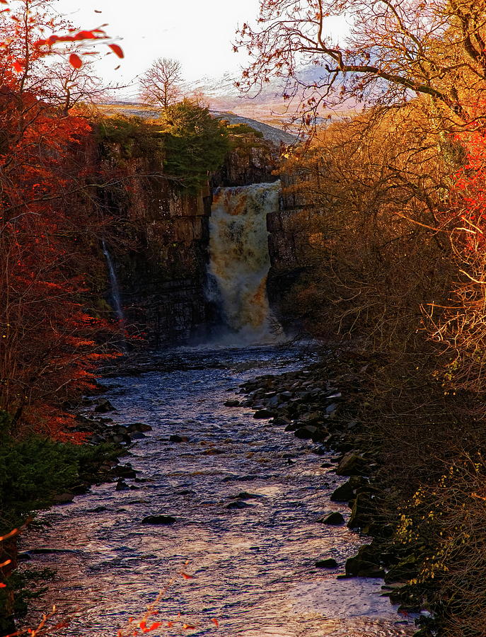 High Force Waterfall At Autumn Photograph