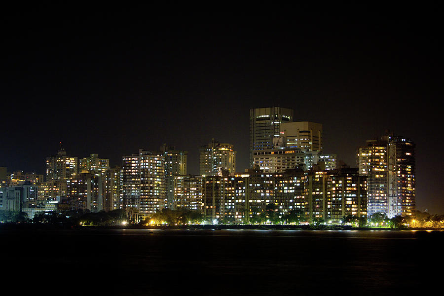 High Rise Buildings Of Mumbai At Night Photograph by Riteshsaini