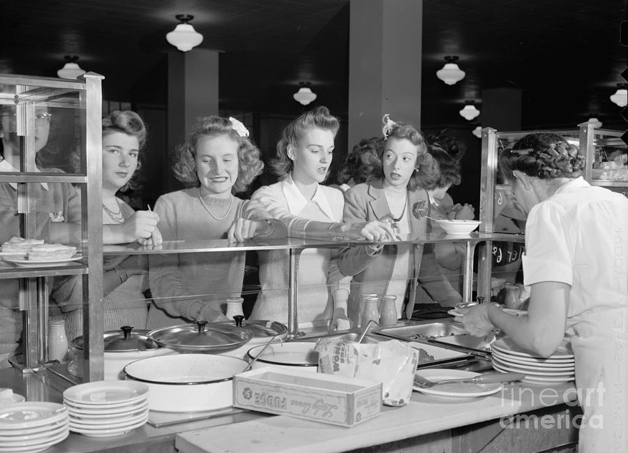 Washington D.c. Photograph - High School Cafeteria, 1943 by Esther Bubley